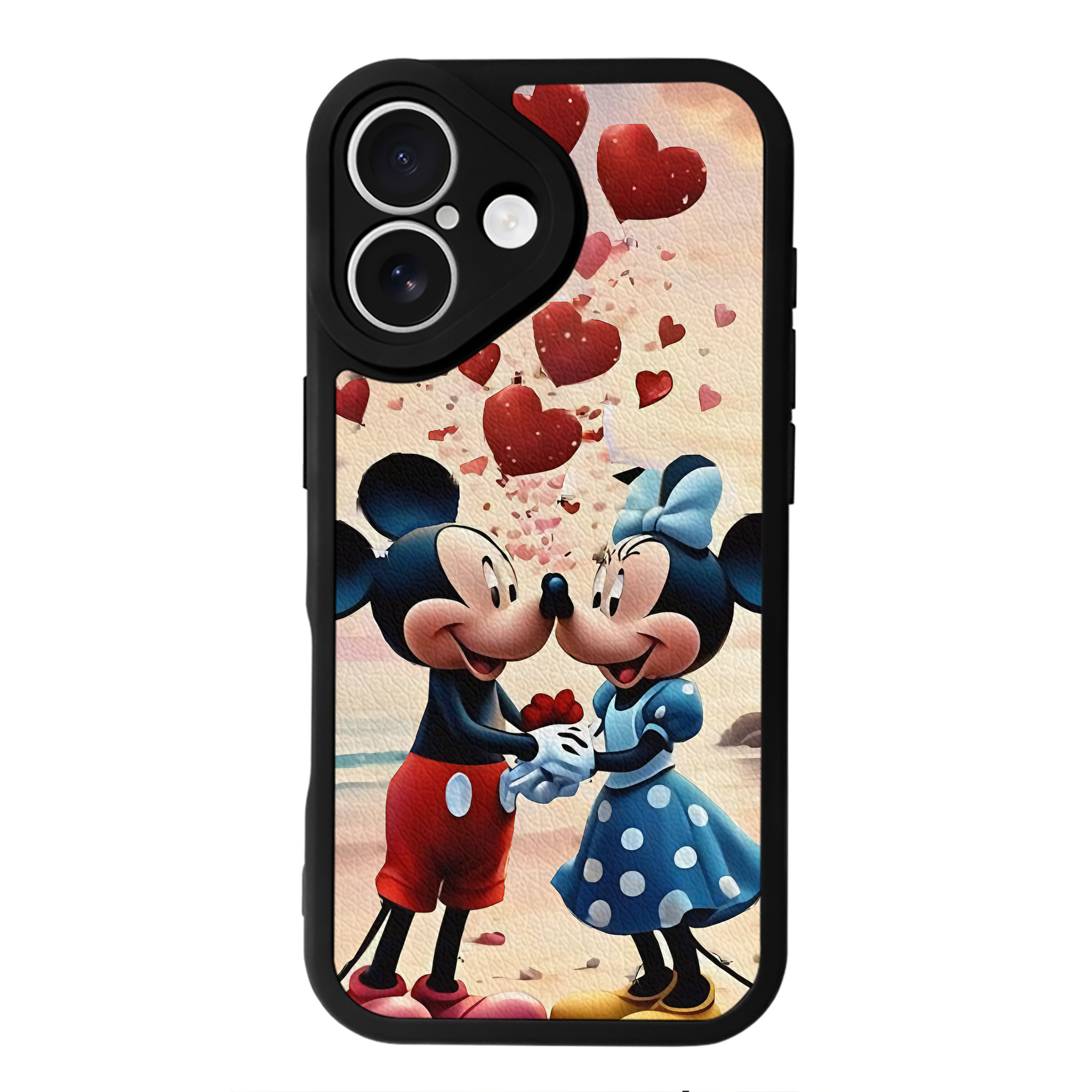 （画像用） ミッキーマウス Mickey Mouse 【iPhone 16シリーズ対応】シリコンスマホケース（レザー調） 材質：シリコン